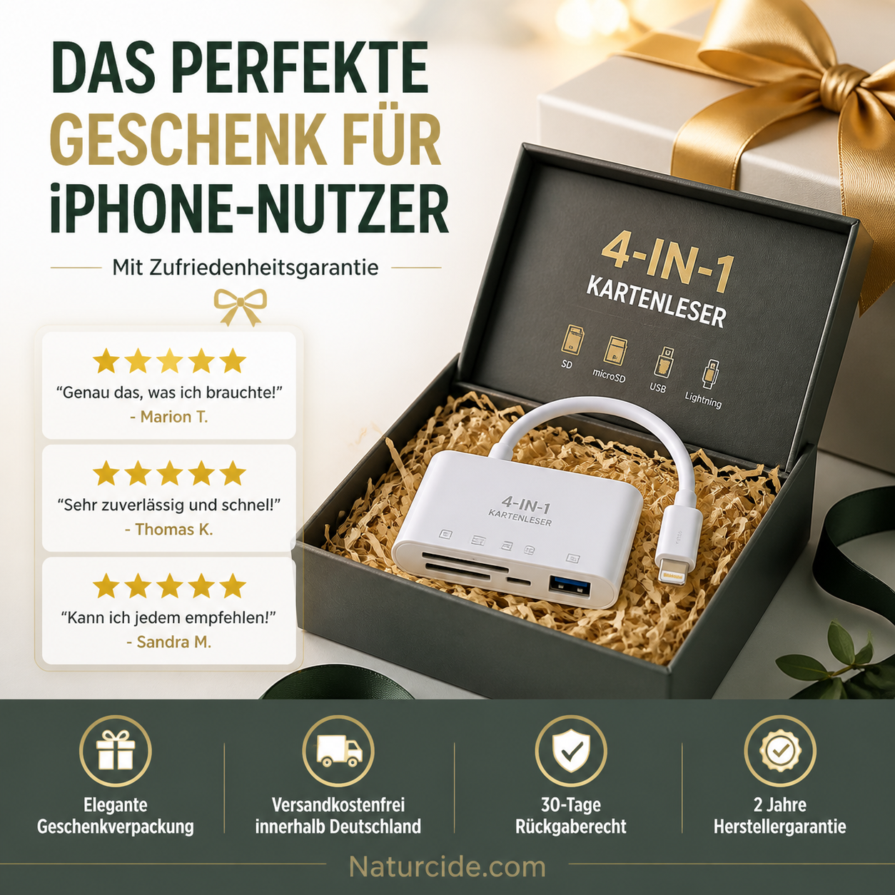 3-in-1 USB-C Speicherkartenleser