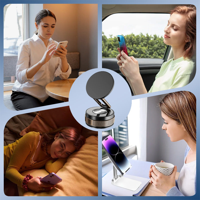Magnetische Halterung für Telefone mit 360°-Drehung und Vakuumbefestigung