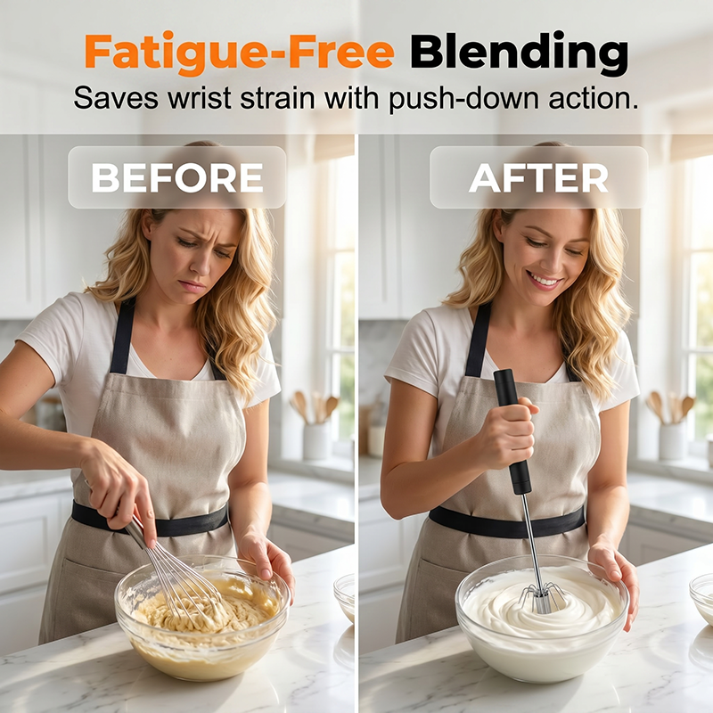 ⚡Buy 1 Get 1 Free⚡Stainless Steel Hand Egg Beater | Effortless Whisking – No Batter Splatter, Dishwasher Safe & Built to Last