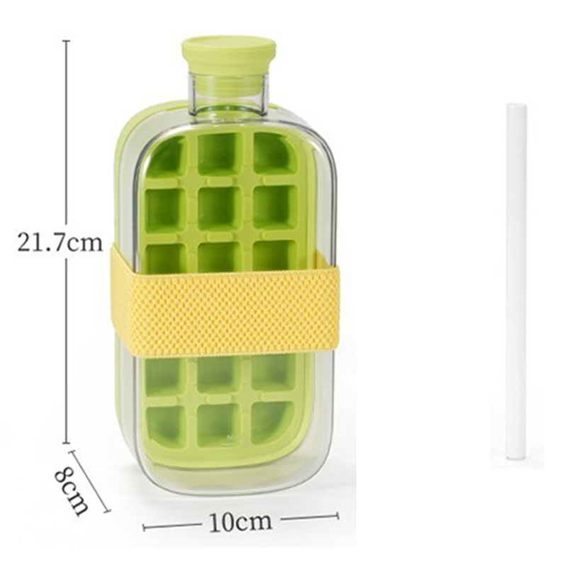 ❄️2-in-1 Ice Cube Maker Water Bottle Built-In Ice Tray, Food-Grade Silicone, Bpa-Free. Make Ice & Store Water In One Bottle 💼✈️